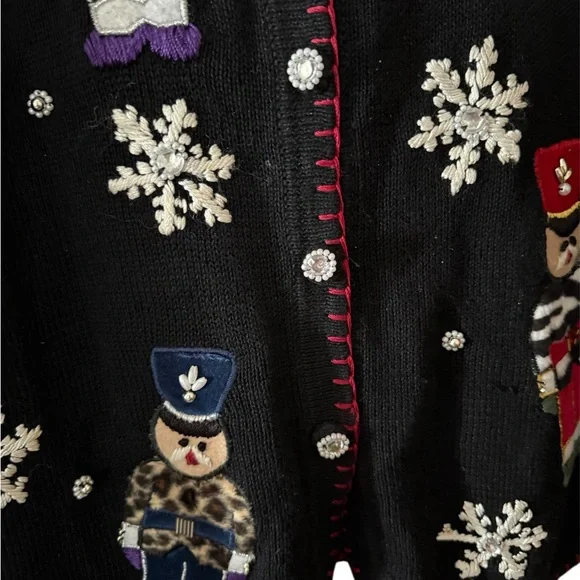 "Vintage Victoria Jones Christmas Nutcracker Sweater Vest" - Picture 5 of 8